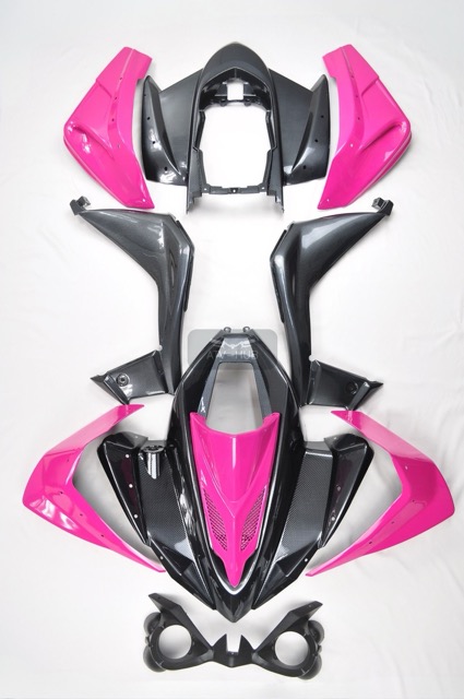 Verkleidung Set für Jinling Jla 21b 931e CARBON Optik Pink Schwarz V2