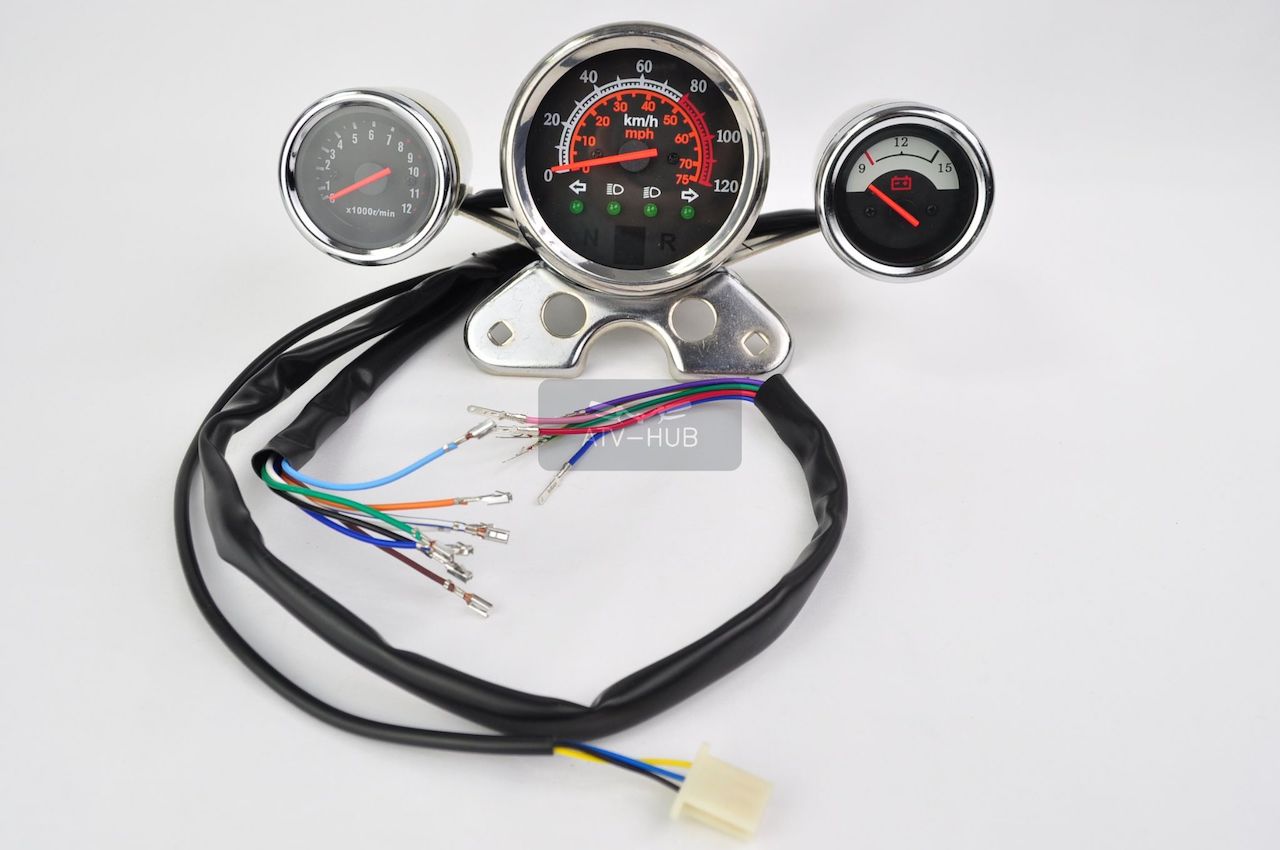 *Digital/Analog Tachometer in Chrome*
