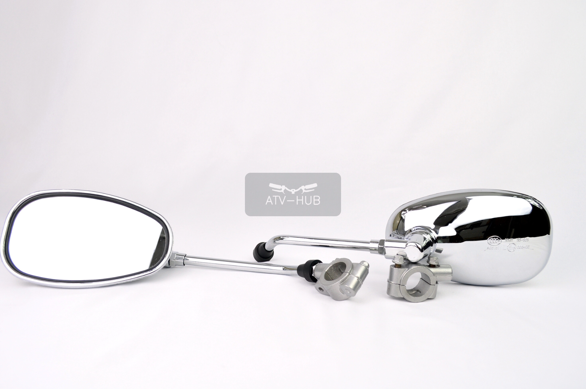 2x Rückspiegel für Quads in Chrom Optik